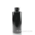 Huisdier platte schouder mat zwart plastic fles